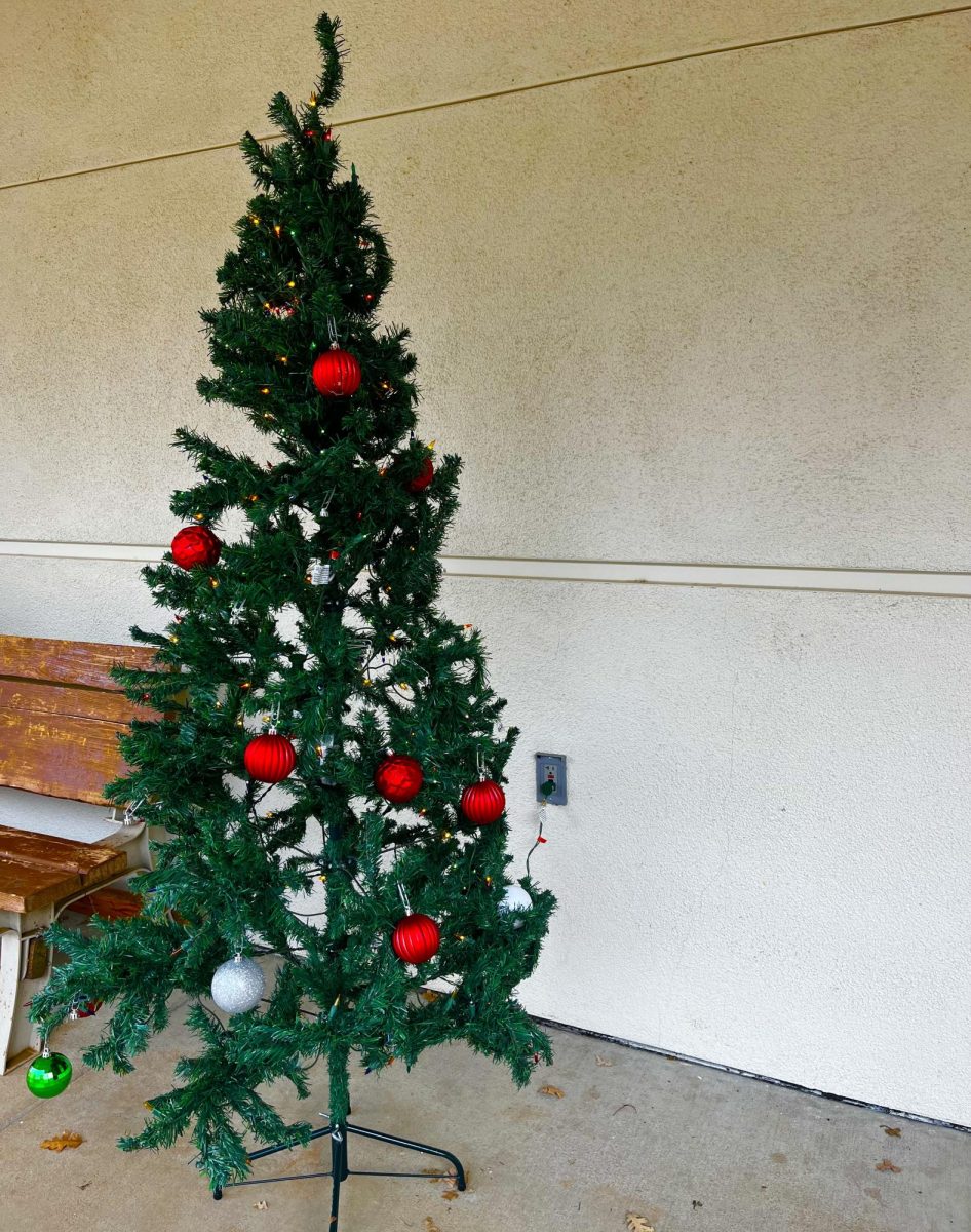 Christmas time is here at Summerville High School. ASB (Associated Student Body) has set up many Christmas decorations around the campus, like this Christmas tree, further spreading excitement for this upcoming holiday season.